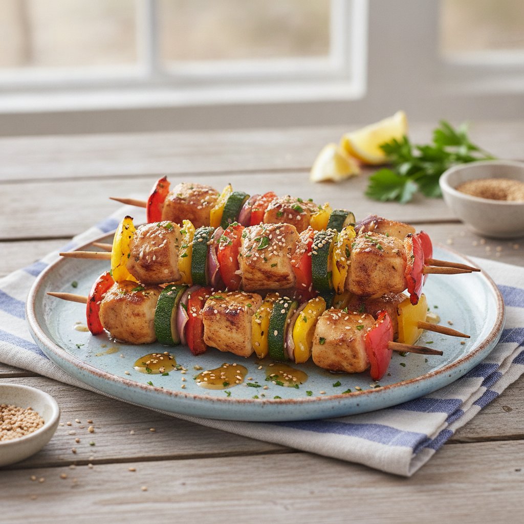 Kid-Friendly California Chicken & Veggie Skewers